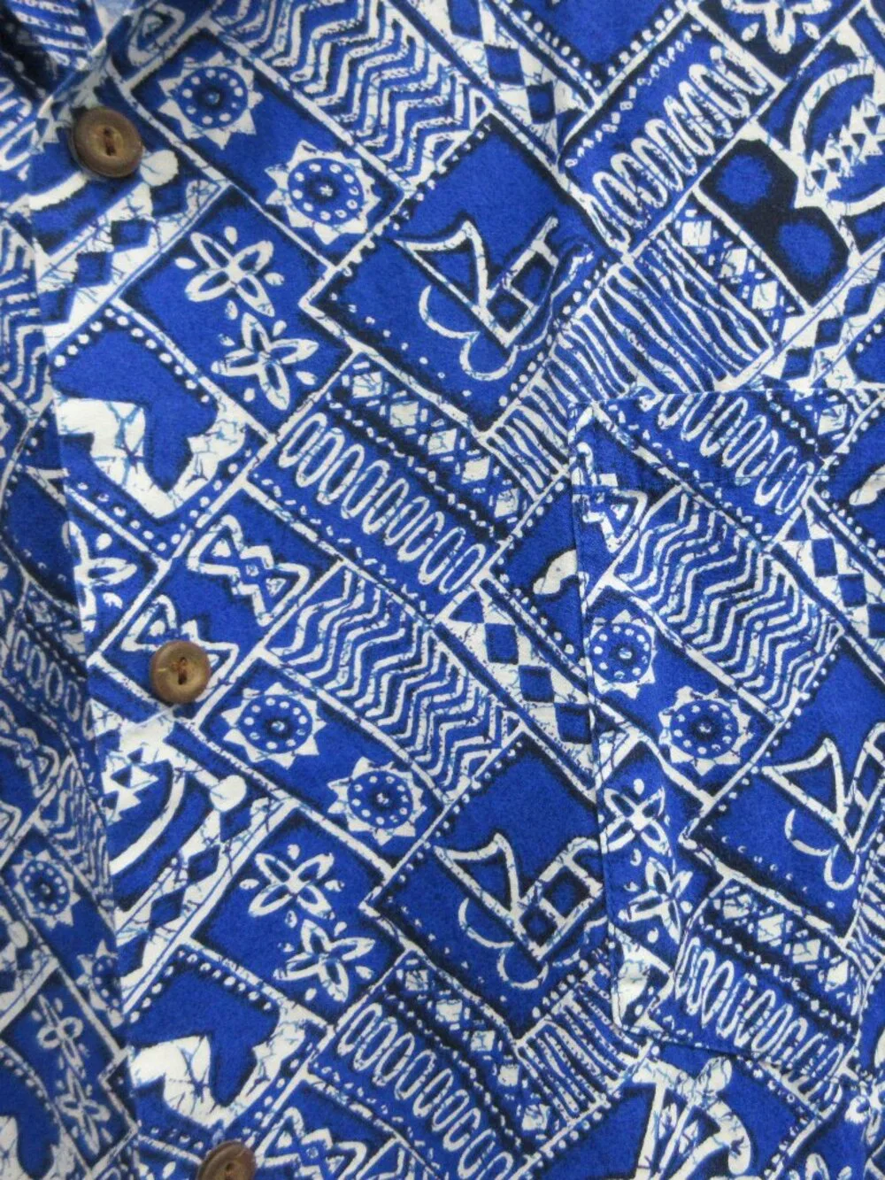 STEVE & BARRY'S CLASSIC HAWAIIAN SHIRT BLUE WHITE TURTLES SHORT SLEEVE MENS XL